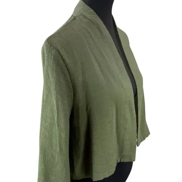 Cut Loose Green Cardigan Size XS Art To Wear Lightweight Textured cropped - Picture 2 of 6